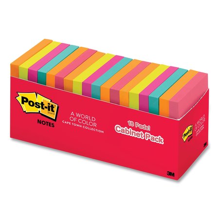Post-It Pop-up 3 x 3 Note Refill, Cape Town, 100 Sheets/Pad, PK18 R33018CTCP
